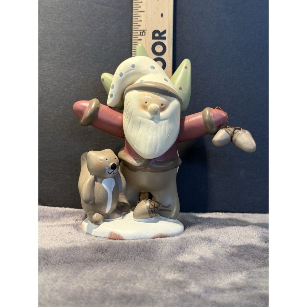 Bonnie Lynn Peace in the Meadow Santa with Squirrels &‎ Acorns Figurine